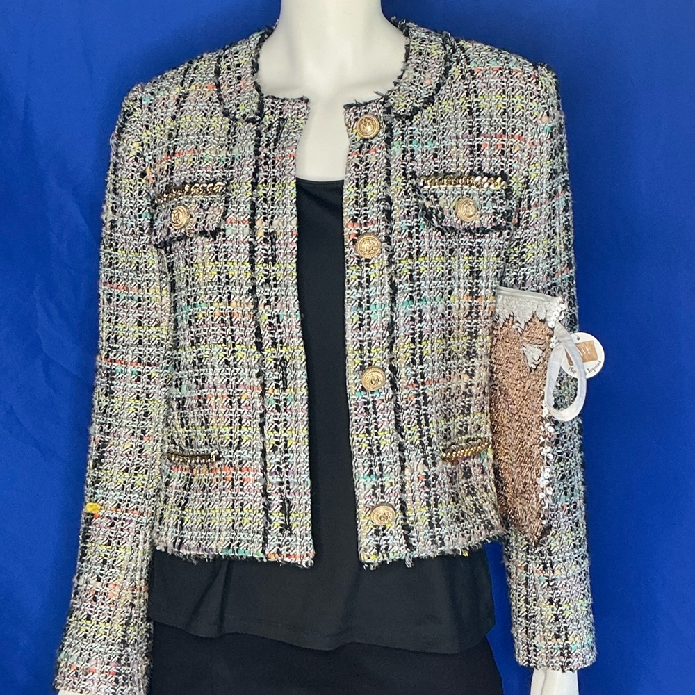 Generation Love Multicolor Tweed Blazer w/Clutch Bag